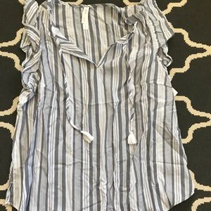 Blue and white horizontal stripe sleepwear